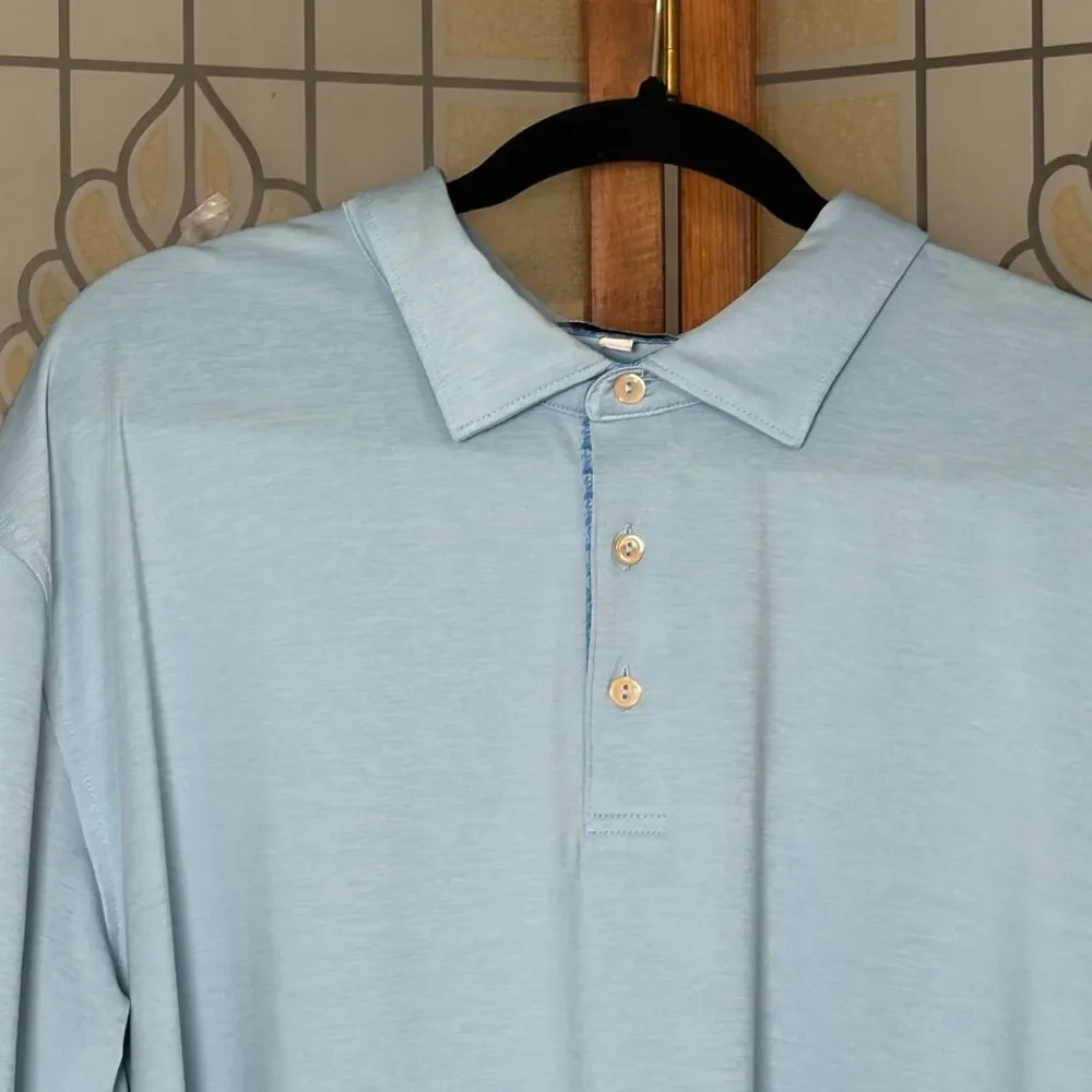 Peter Millar Summer Comfort Grizzly Embroidered Gold Polo Shirt Men's Size XXL